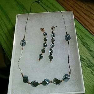 Hematite necklace set